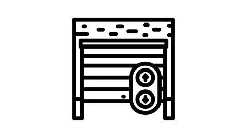 Garage door remote control line icon animation Stock Footage 326748665