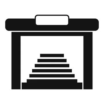 Garage door steps icon symbolizing progress and ascent Stock Illustration