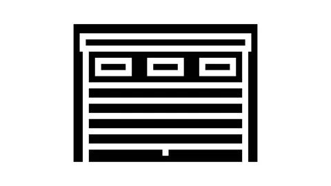 Garage gate glyph icon animation Stock Footage 222771843