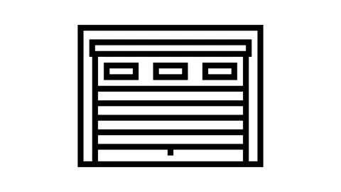 Garage gate line icon animation Stock Footage 224246331