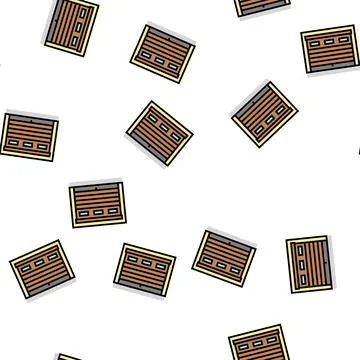 Garage gate vector seamless pattern Stock Illustration