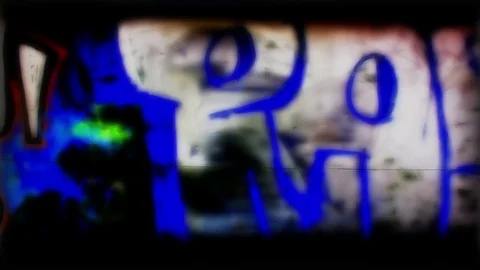 Garage Graffiti Dark Glow Loop Stock Footage