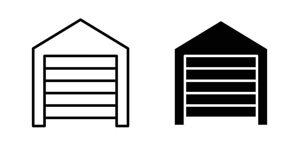 Garage icon for design projects and web UI Stock Illustration