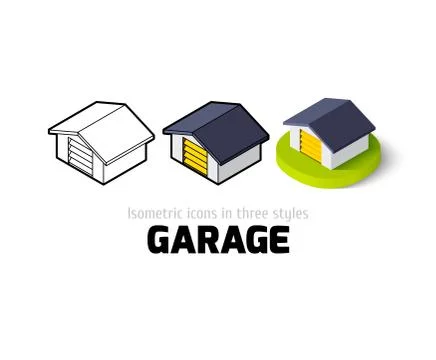 Garage icon in different style Stock Illustration