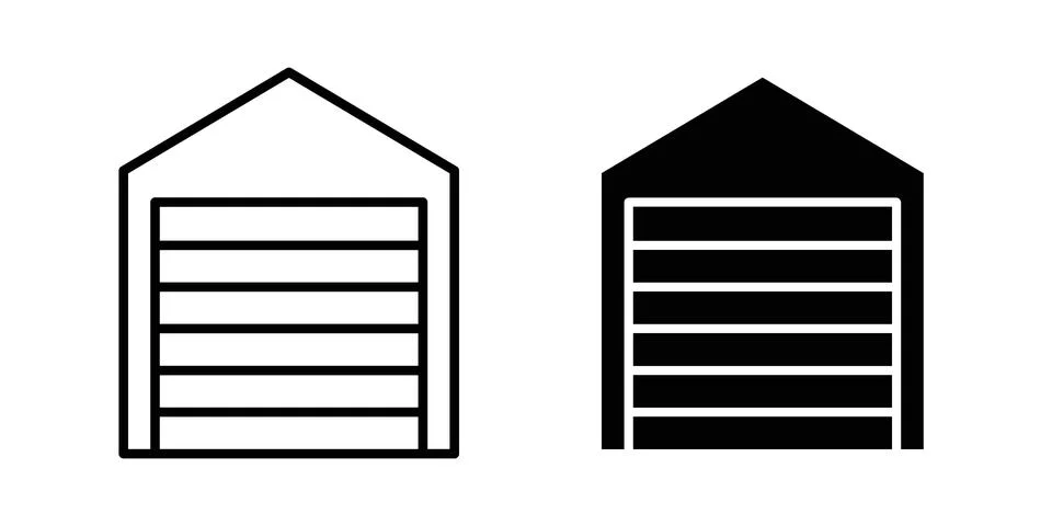 Garage icon Illustration set. Vector Eps10 for apps Stock Illustration