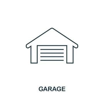 Garage icon. Simple element illustration. Garage outline icon design from real 库存插图