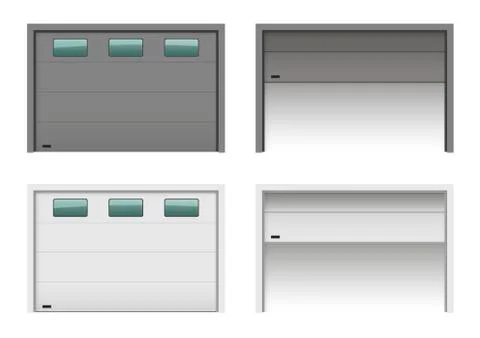 Garage lfting gates set Illustrazione stock