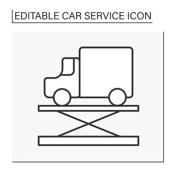 Garage line icon Stock Illustration