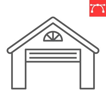Garage line icon Ilustración de archivo