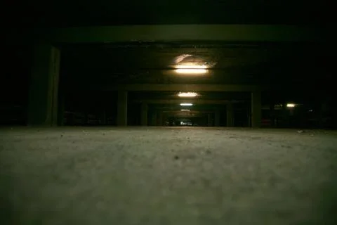 Garage at night Stock Photos