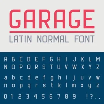 Garage normal font Stock Illustration