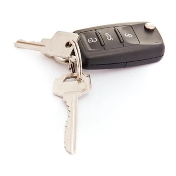Garage remote control over white background Stock Photos