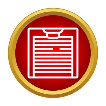 Garage roller shutter door icon button concept Иллюстрация
