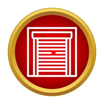 Garage rolling shutter door icon symbol button Stock Illustration