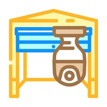Garage security camera color icon vector illustration Illustrazione stock