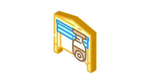 Garage security camera isometric icon animation Stock Footage 327276170