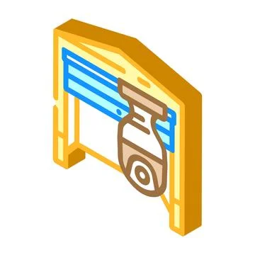 Garage security camera isometric icon vector illustration Illustrazione stock