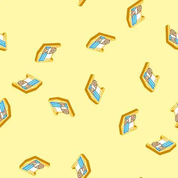 Garage security camera isometric icon seamless pattern Illustrazione stock