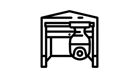 Garage security camera line icon animation Stock Footage 326748659