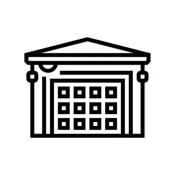 Garage security camera line icon vector illustration Illustrazione stock