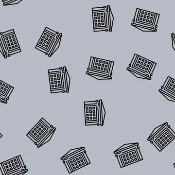 Garage security camera line seamless pattern Illustrazione stock
