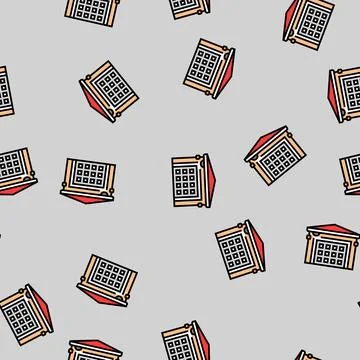 Garage security camera vector seamless pattern 스톡 일러스트