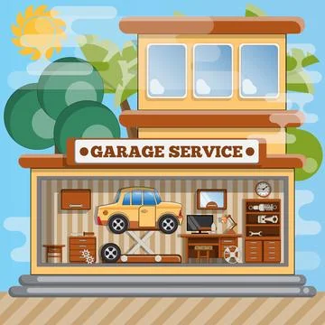 Garage service. Stock Illustration
