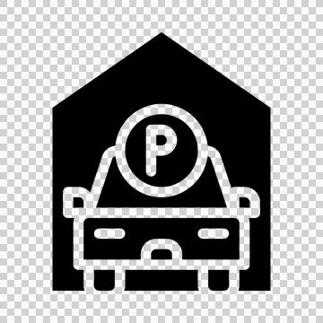 Garage space solid icon. parking building symbols icons graphic design.  Ilustración de archivo
