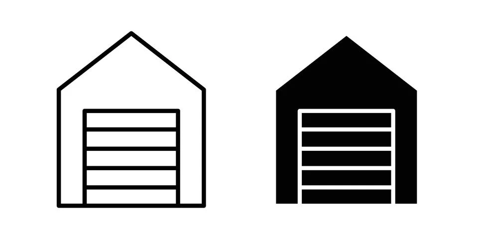 Garage storage icon vector, symbol, logo illustrations Stock Illustration
