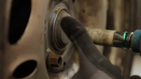 Garage: wheel change Stock Footage 59829947