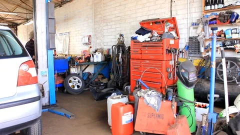Garage workshop tools Stock Footage 91506147