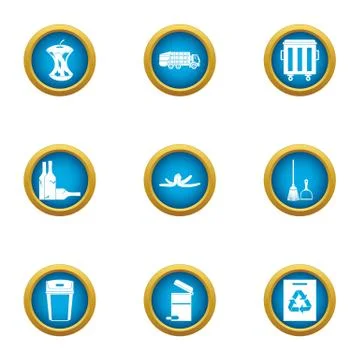 Garb icons set, flat style Stock Illustration