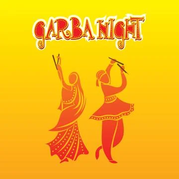 Garba night poster design Stock Illustration