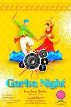 Garba night Poster Stock Illustration