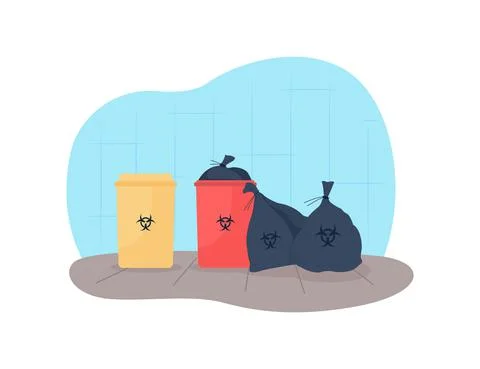 Garbage 2D vector web banner, poster Stock Illustration