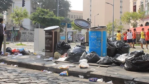 Garbage accumulated Stock Footage 91553281