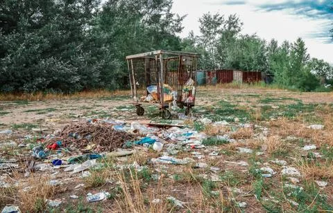 Garbage and nature Stock Photos