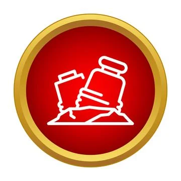 Garbage and plastic waste polluting the environment icon Stock Illustration