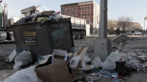 Garbage and trash in New York City Stock Footage 49834530