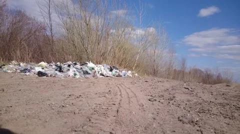 Garbage ashore. Pollution by plastic bottles Stock Footage 49509140