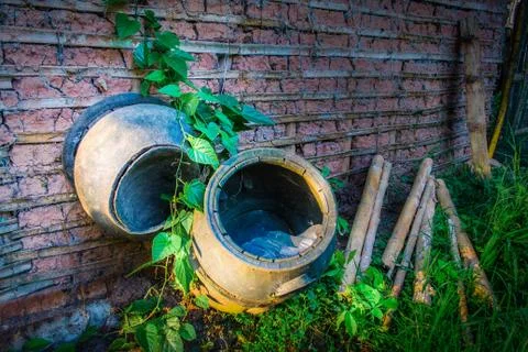 Garbage in the backyard Stock Photos