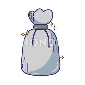 Garbage bag object with biodegradable trash Stock Illustration
