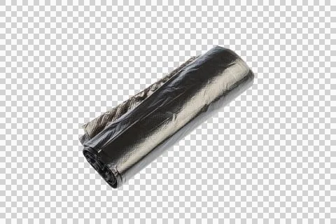 Garbage Bag Roll Isolated. Trash Package, New Rolled Plastic Bin Bags Stock Photos
