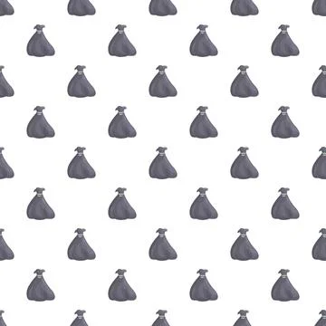 Garbage bags creating seamless pattern for waste concept Stock Illustration
