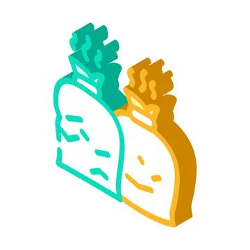 Garbage bags isometric icon vector illustration color Stock Illustration