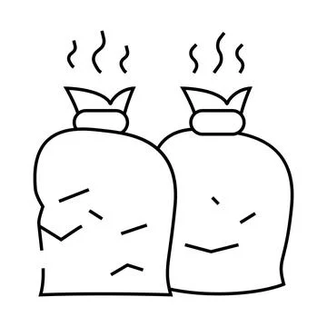 Garbage bags line icon vector illustration flat Stockillustratie