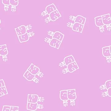 Garbage bags line vector seamless pattern flat Stock Illustration