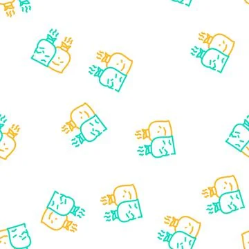 Garbage bags vector seamless pattern flat Illustrazione stock