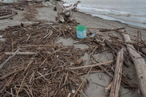 Garbage on the beach Stock Photos