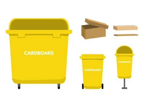 Garbage bin for cardboard Stock Illustration